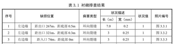 襯砌排查結果
